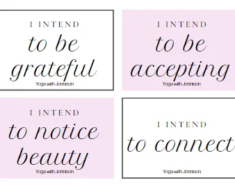 intention cards for yoga