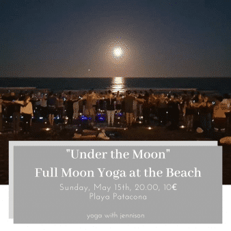full moon yoga at the beach valencia