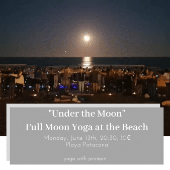 full moon yoga at the beach valencia spain