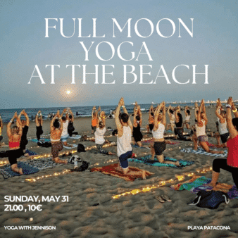 full moon yoga at the beach